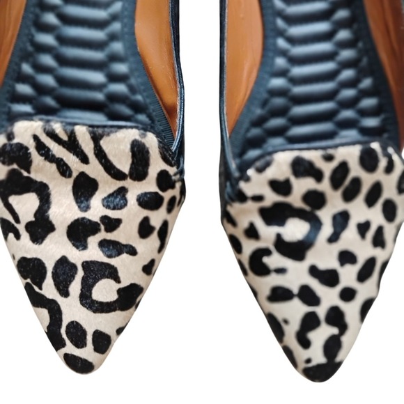 DV Dolce Vita Leopard Print Hair Calf Leather Pointed Toe Flats Shoes - Picture 3 of 4